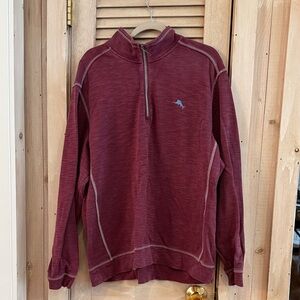 Tommy Bahama Maroon Half-Zip Sweater XXL